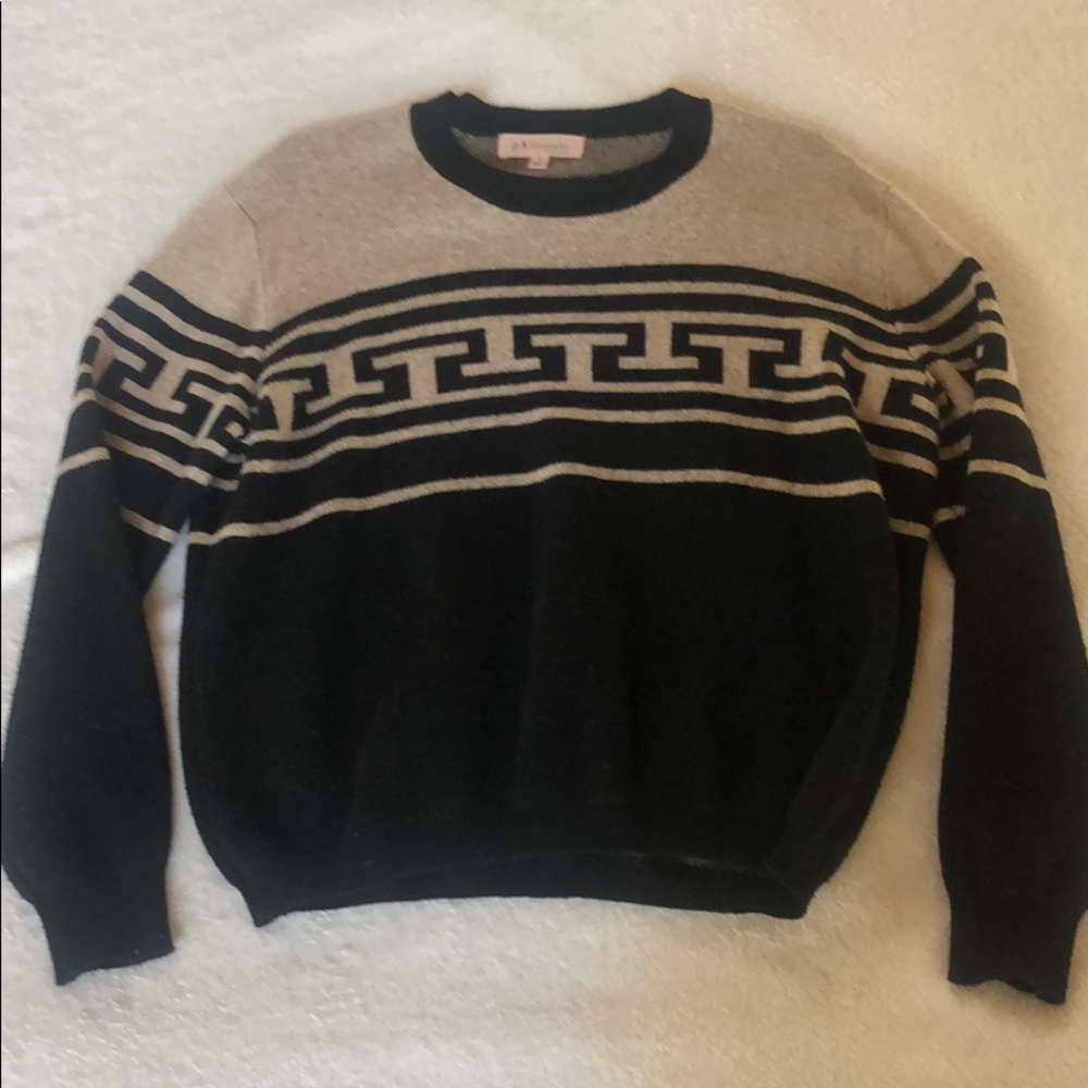 Black and Tan Geometric Sweater